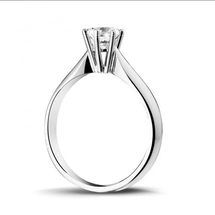 0.50 quilates anillo solitario diamante de oro blanco 