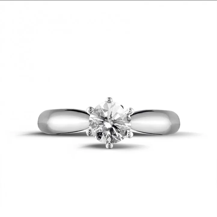 0.50 quilates anillo solitario diamante de oro blanco 