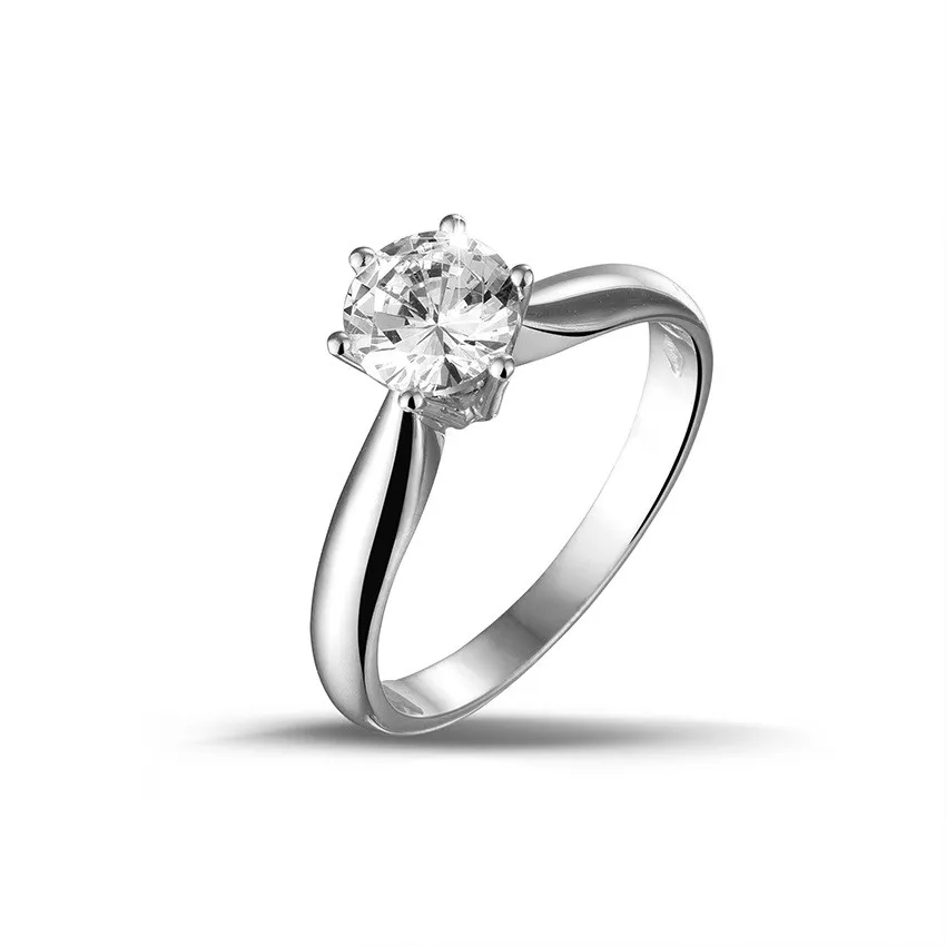 0.90 quilates anillo solitario diamante de oro blanco 