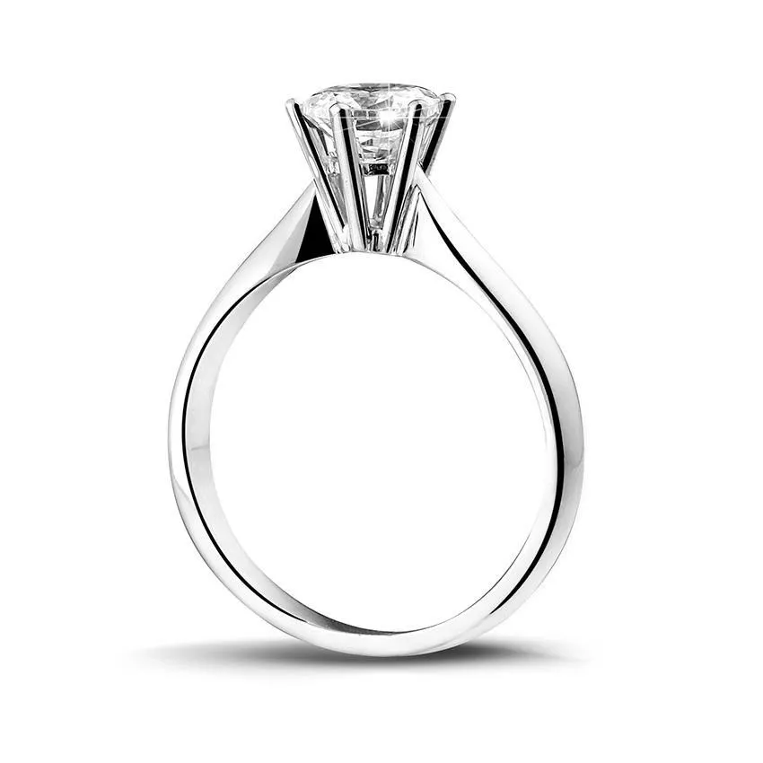 0.90 quilates anillo solitario diamante de oro blanco 