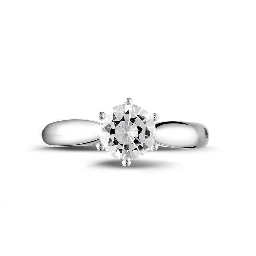 0.90 quilates anillo solitario diamante de oro blanco 