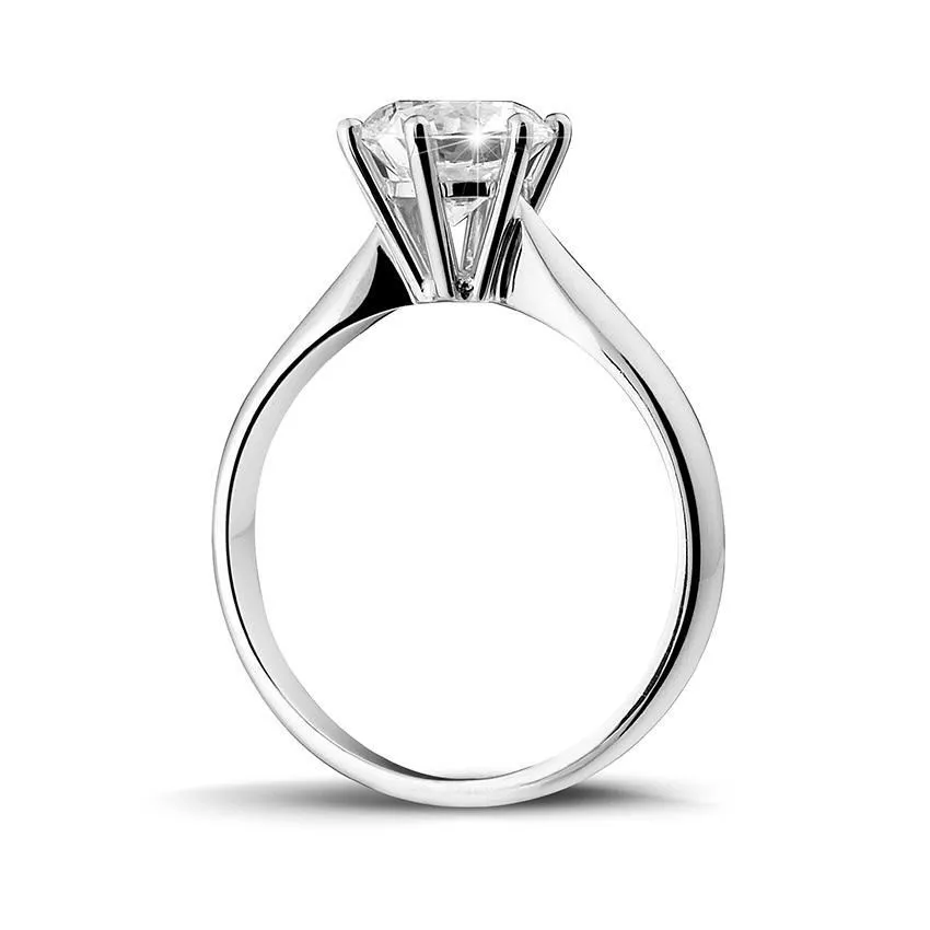 1.50 quilates anillo solitario diamante de oro blanco 