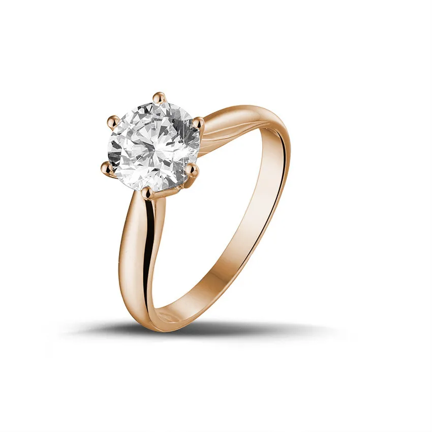 1.50 quilates anillo solitario diamante en oro rojo 