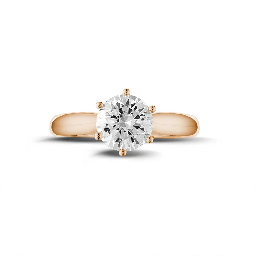 1.50 quilates anillo solitario diamante en oro rojo 