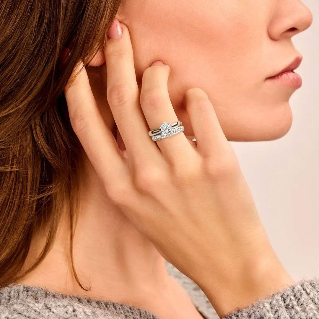 2.00 quilates anillo solitario diamante en platino 