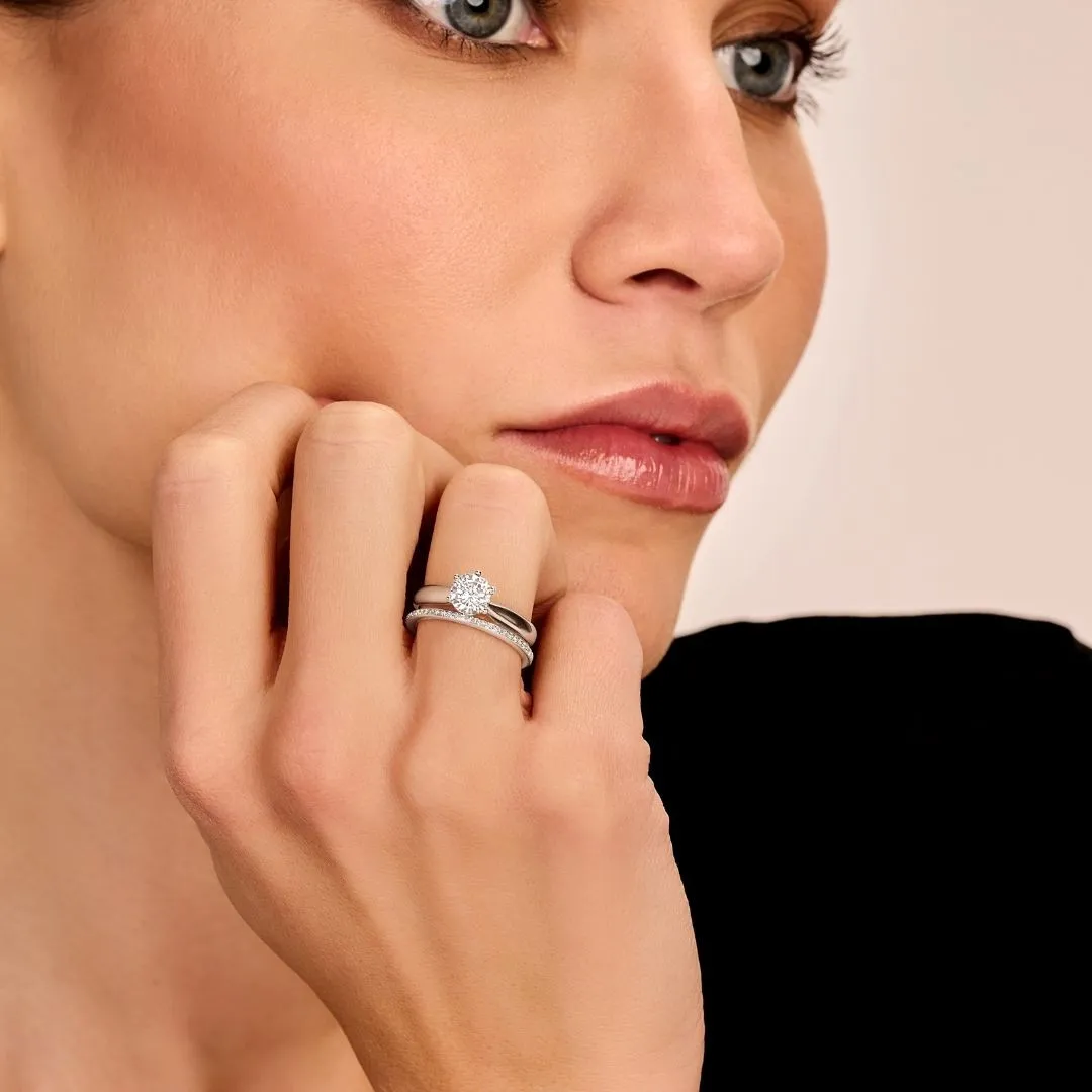 2.00 quilates anillo solitario diamante en platino 
