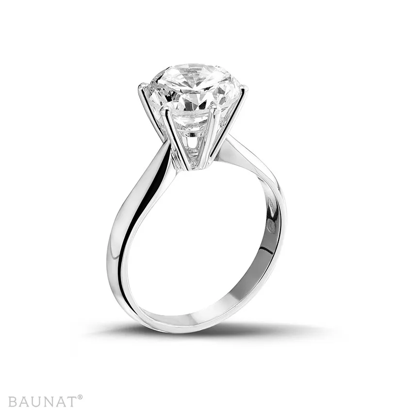3.00 QUILATES ANILLO SOLITARIO DE ORO BLANCO CON DIAMANTE REDONDO DE CALIDAD EXCEPCIONAL (DIFEXNONE FLUORESCENCIAGIA CERTIFI