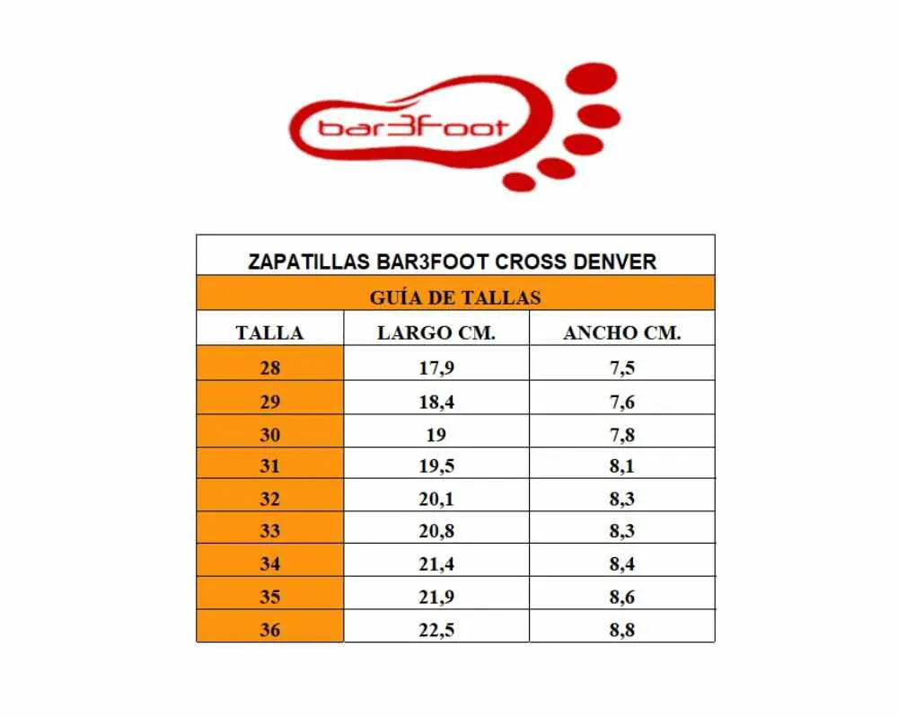3F BAR3FOOT ZAPATILLAS RESPETUOSAS CROSS DENVER ROSAGRIS