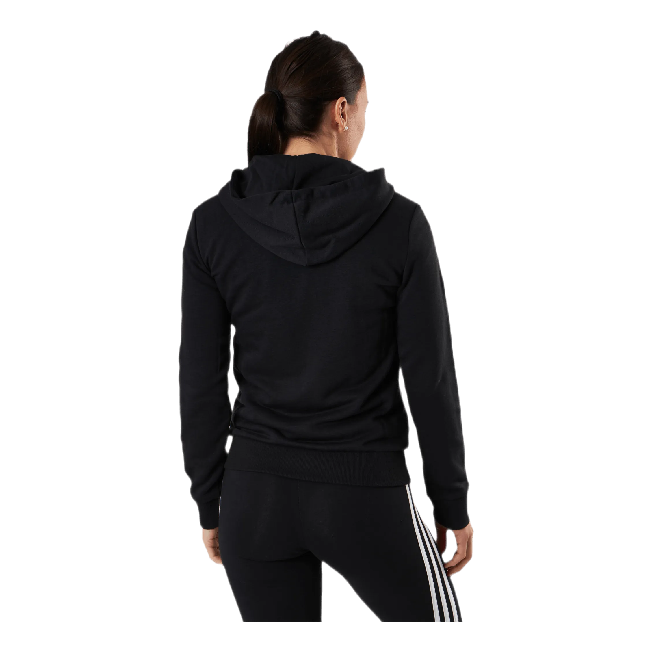 ADIDAS ESSENTIALS FULLZIP HOODIE BLACK / WHITE