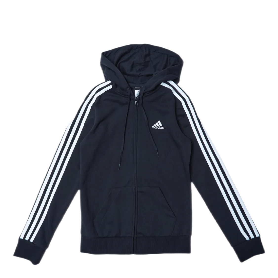 ADIDAS ESSENTIALS FULLZIP HOODIE BLACK / WHITE