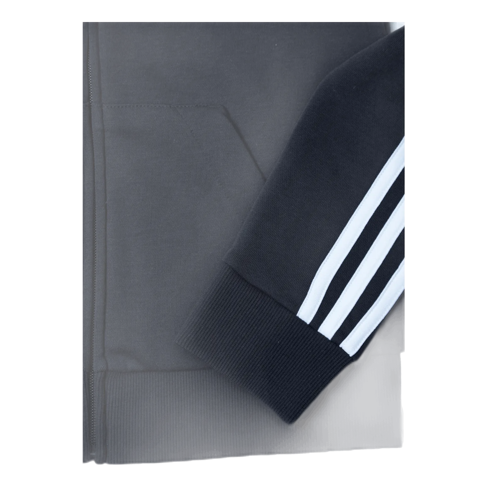 ADIDAS ESSENTIALS FULLZIP HOODIE BLACK / WHITE
