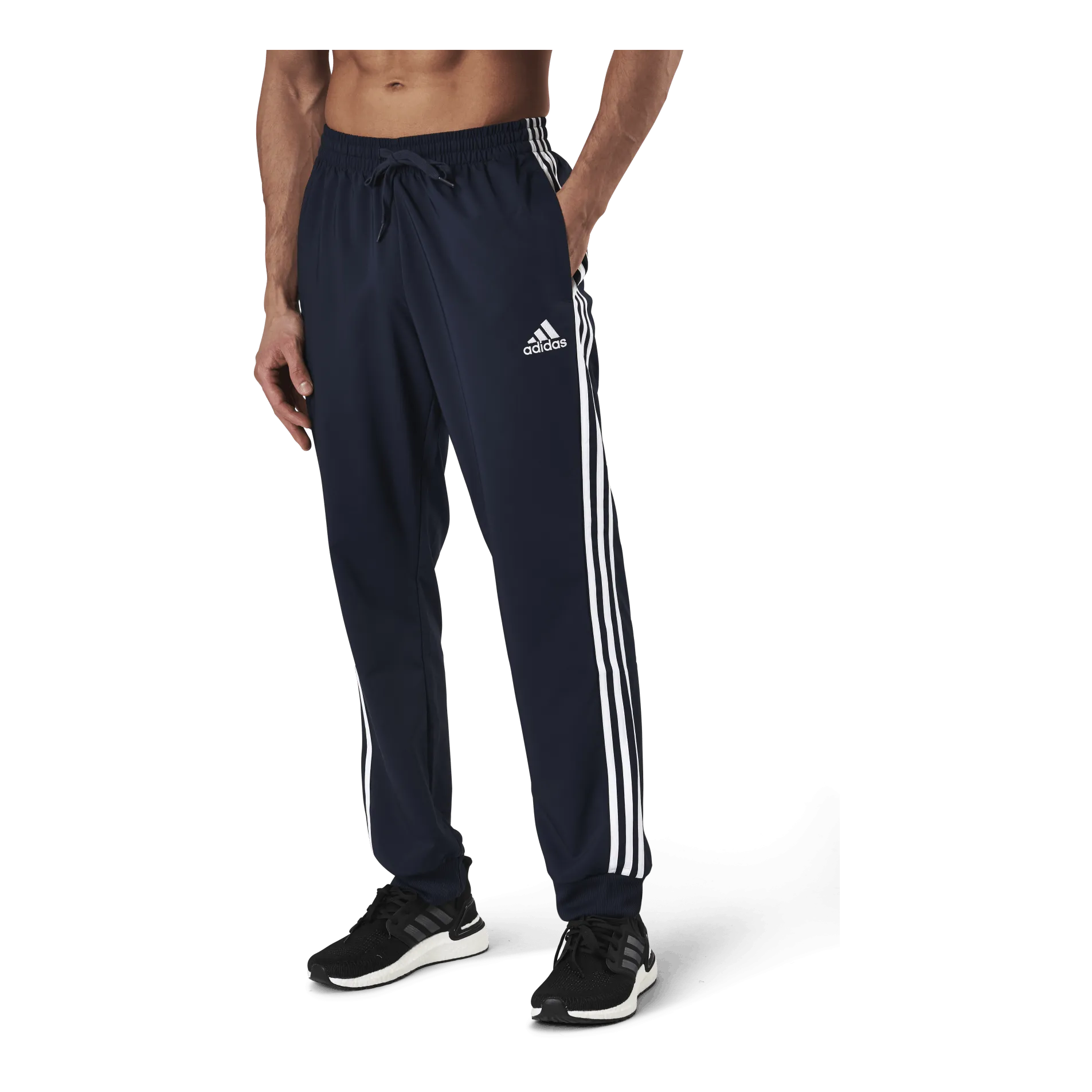 Adidas Essentials Tapered Cuff 3 Stripes Pants Legend Ink