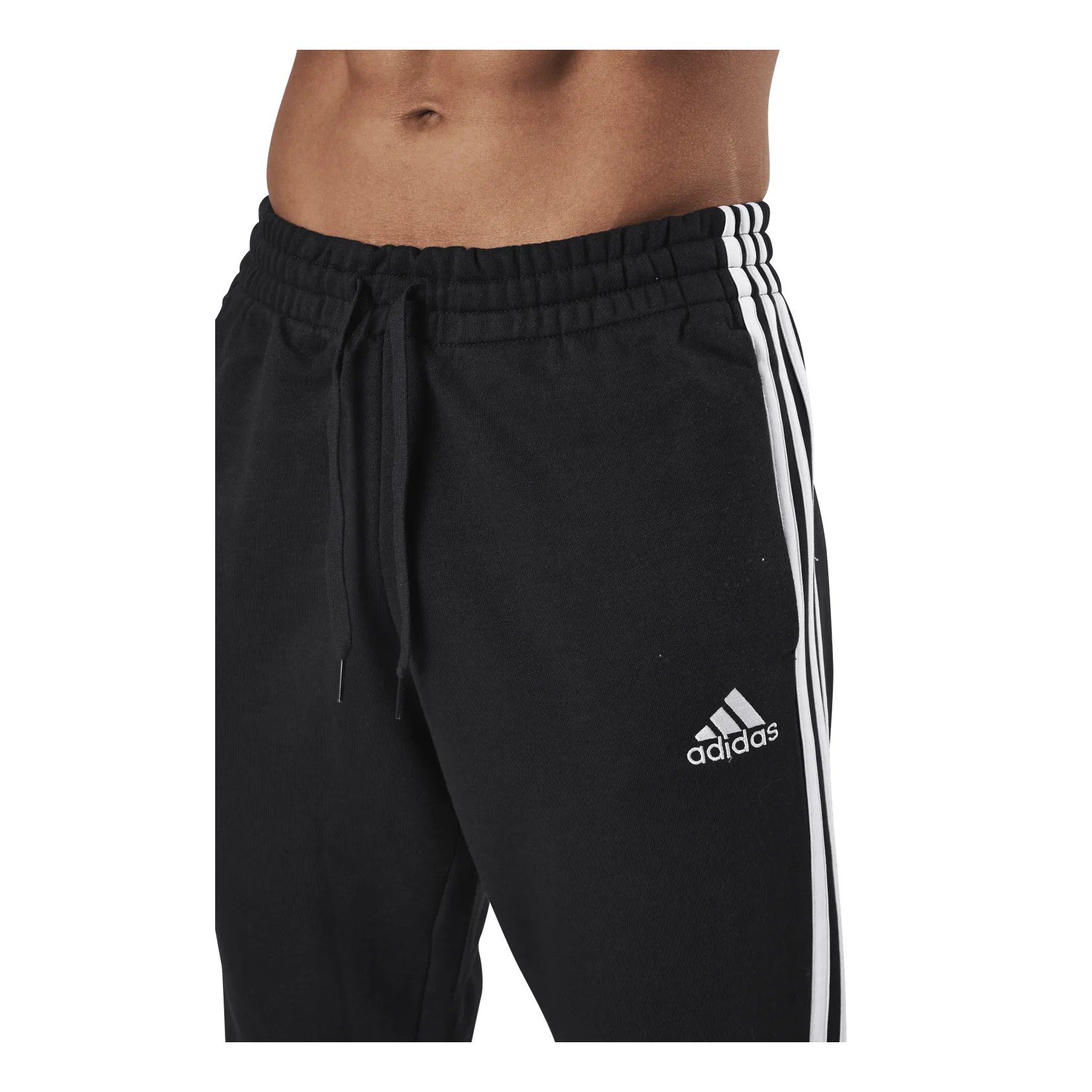 Adidas Essentials Tapered Elasticcuff 3 Stripes Pant Black / White