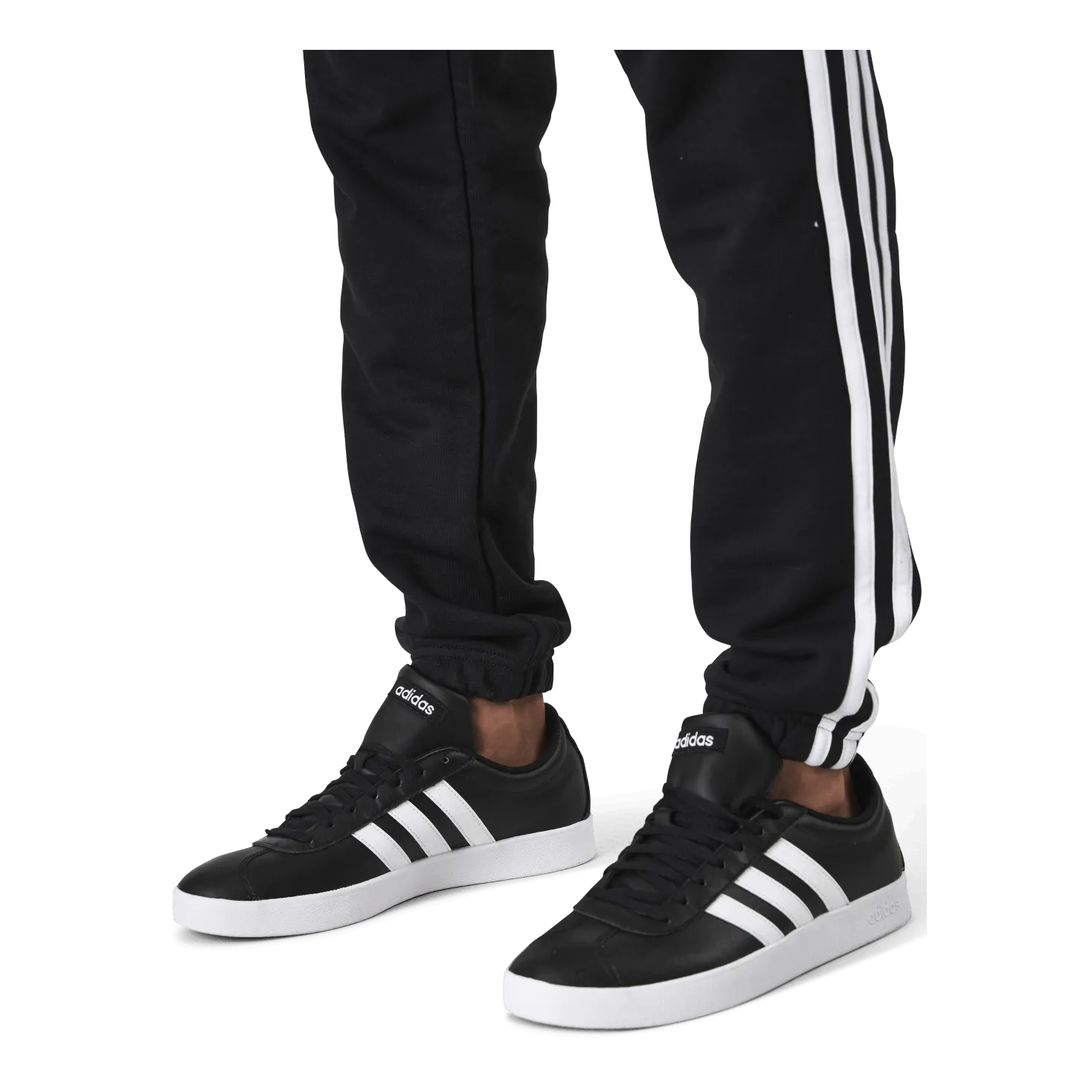 Adidas Essentials Tapered Elasticcuff 3 Stripes Pant Black / White