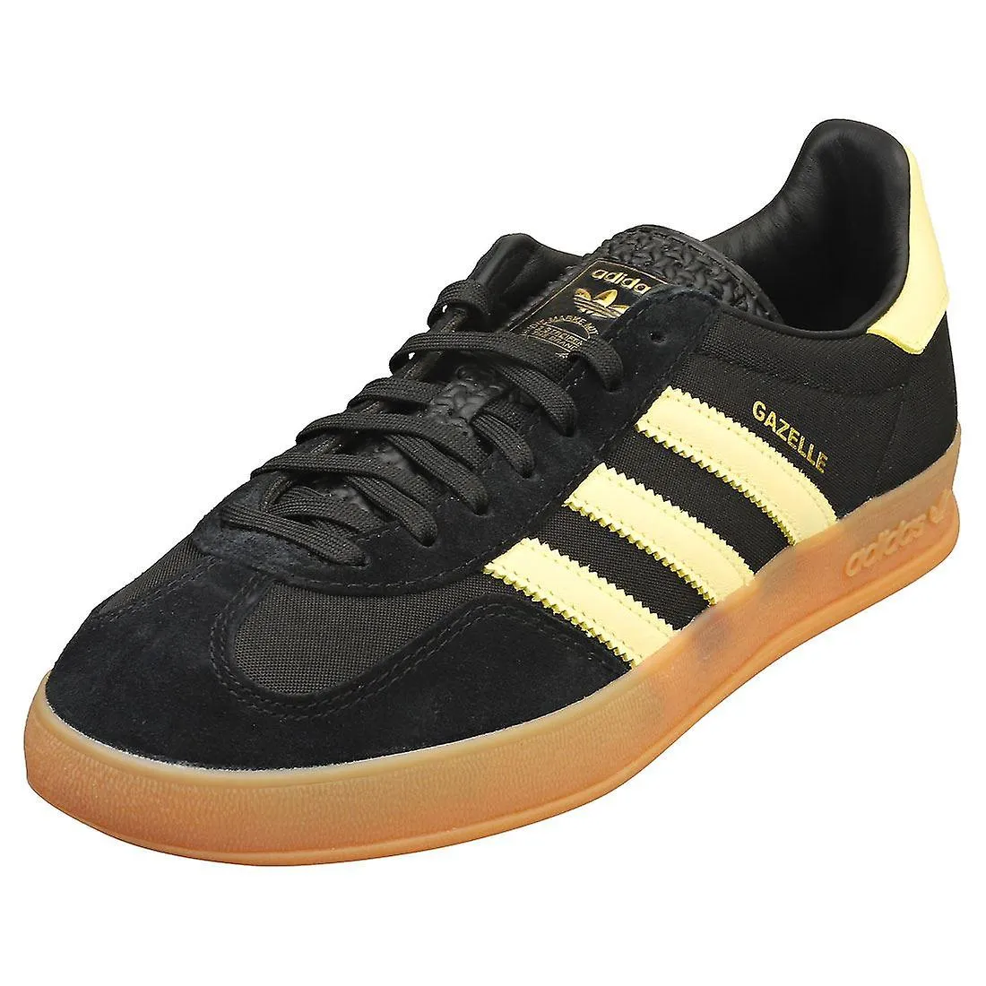 adidas Gazelle Indoor Zapatillas de moda para hombre en negro amarillo