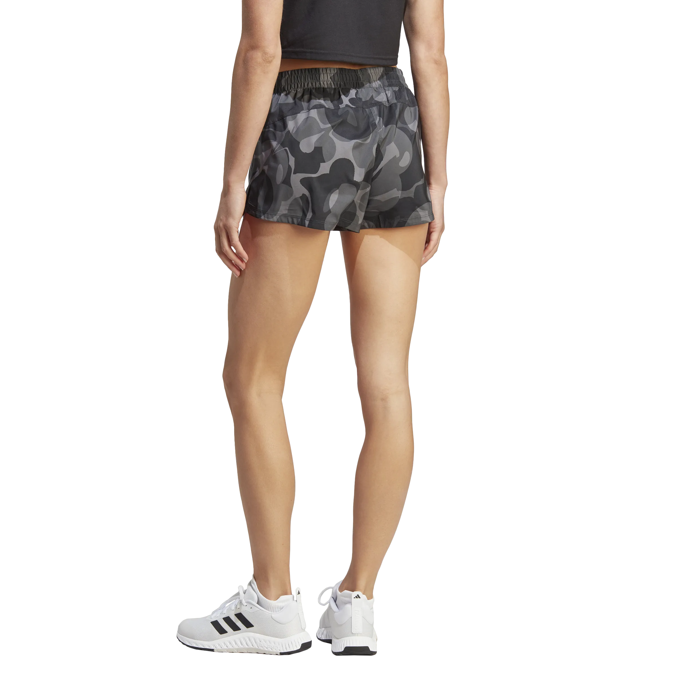 ADIDAS PACER TRAIN ESSENTIALS FLORALPRINT WOVEN SHORTS BLACK