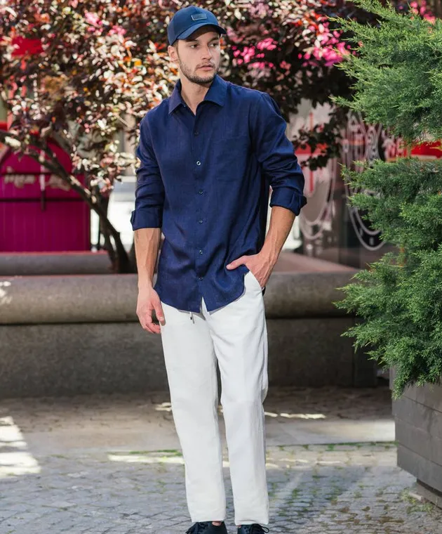 Agnona Blue linen shirt
