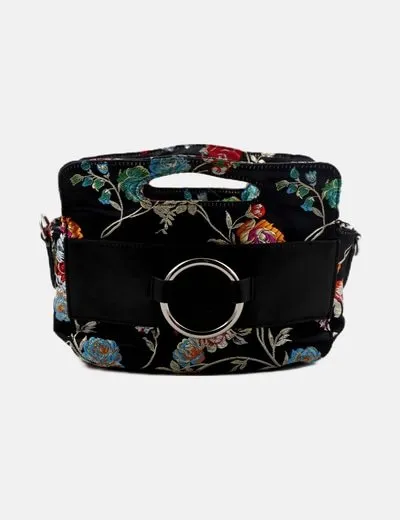 &bag Bolso de mano bordado floral