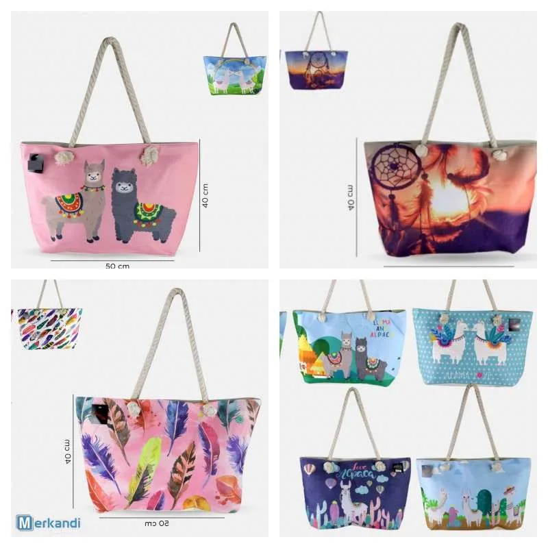 AMPLIA COLECCIóN DE BOLSOS DE PLAYA VARIADOS  PACKS DE LOTE ECONóMICOS 52X14X33CM