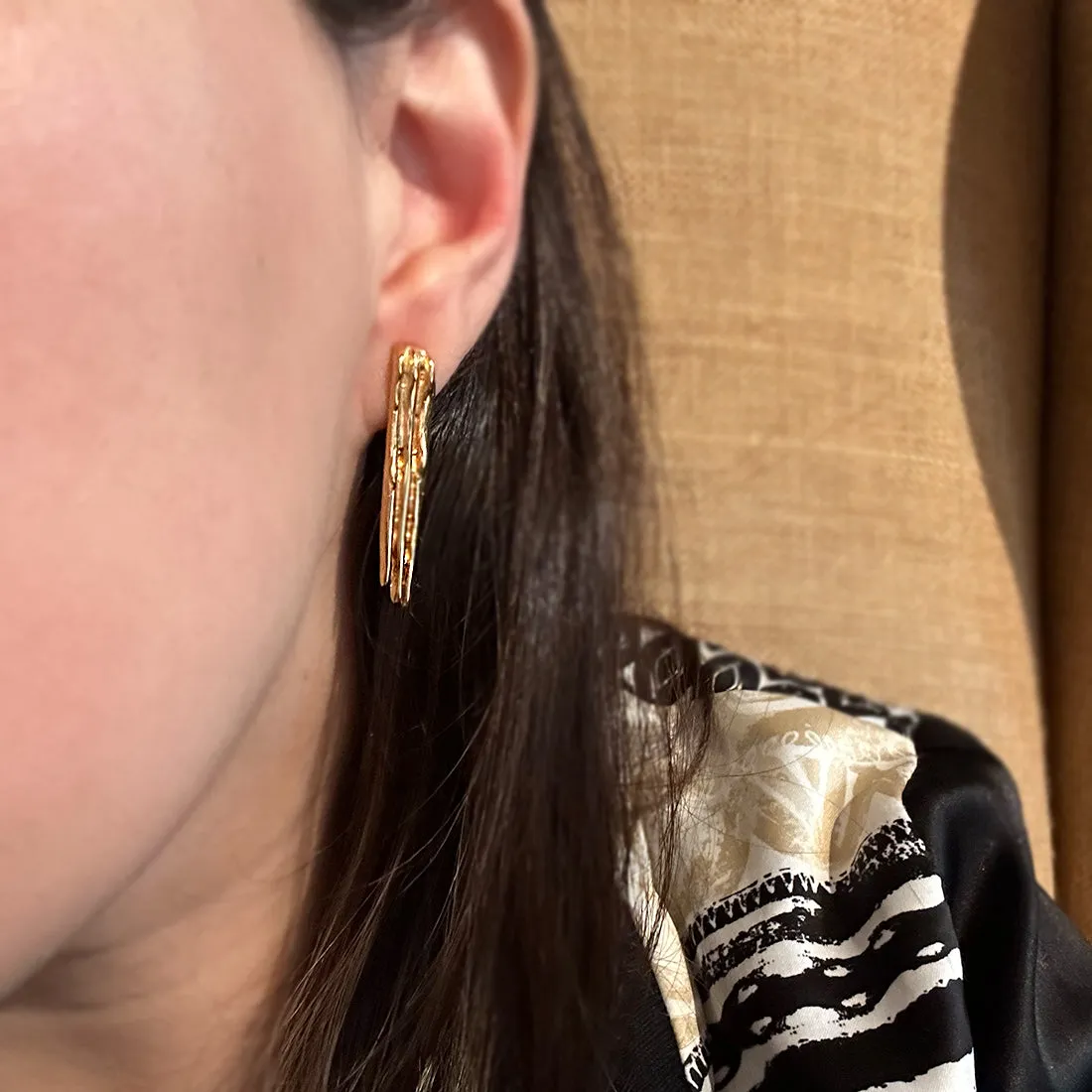 Aretes Cascada Rectangular Chapa
