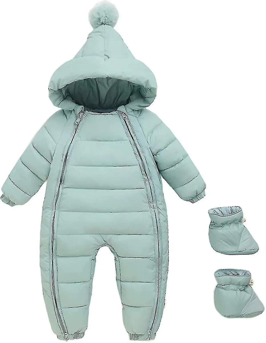 Bebé Recién Nacido Grueso Con Capucha Traje De Nieve De Invierno Romper Niño Niña Ropa De Nieve Con Botas4.7