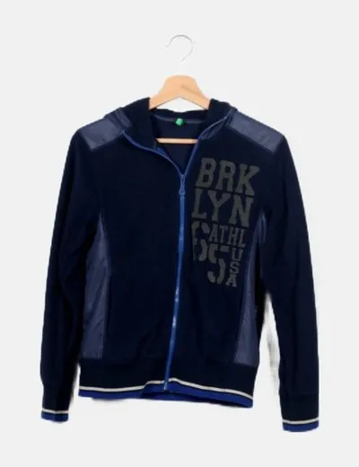 Benetton Chaqueta azul combinada
