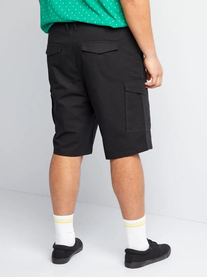 BERMUDAS CON BOLSILLOS CON SOLAPA  NEGRO