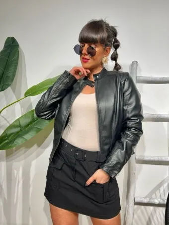 Biker Polipiel NERKO Negro