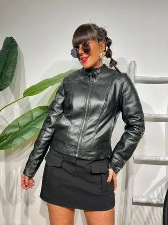 Biker Polipiel NERKO Negro