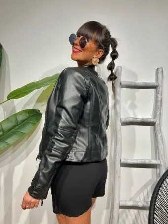 Biker Polipiel NERKO Negro