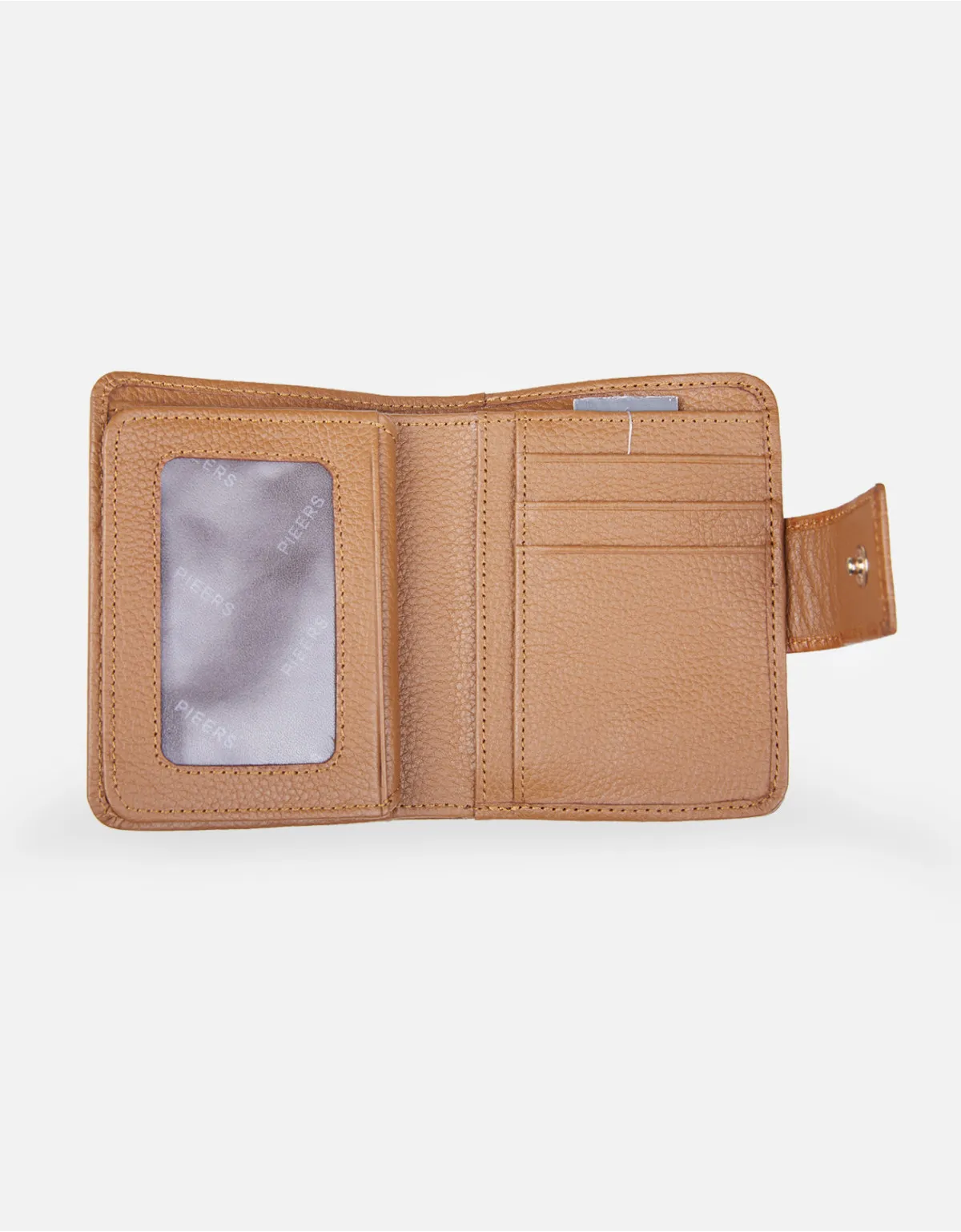 Billetera de cuero marrón para mujer