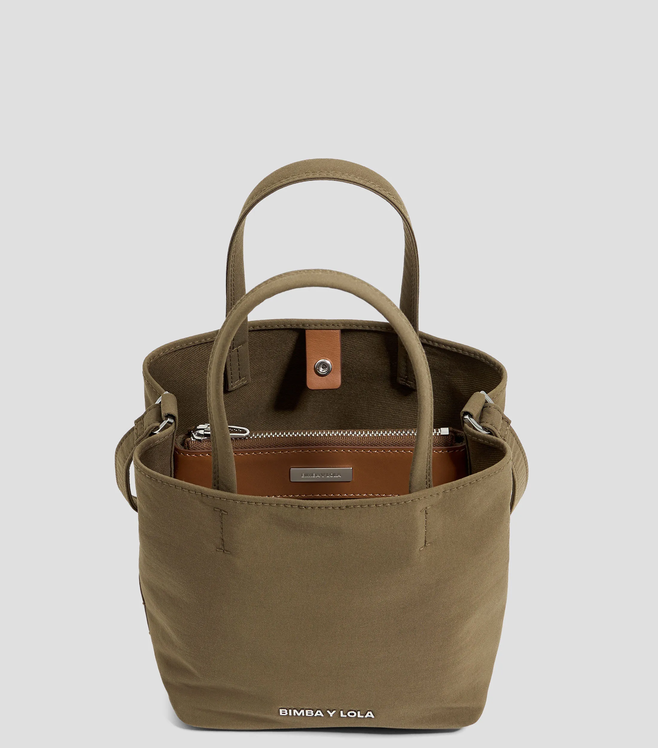 Bimba y Lola Bolso crossbody Chihuahua pequeño gabardina oliva Mujer