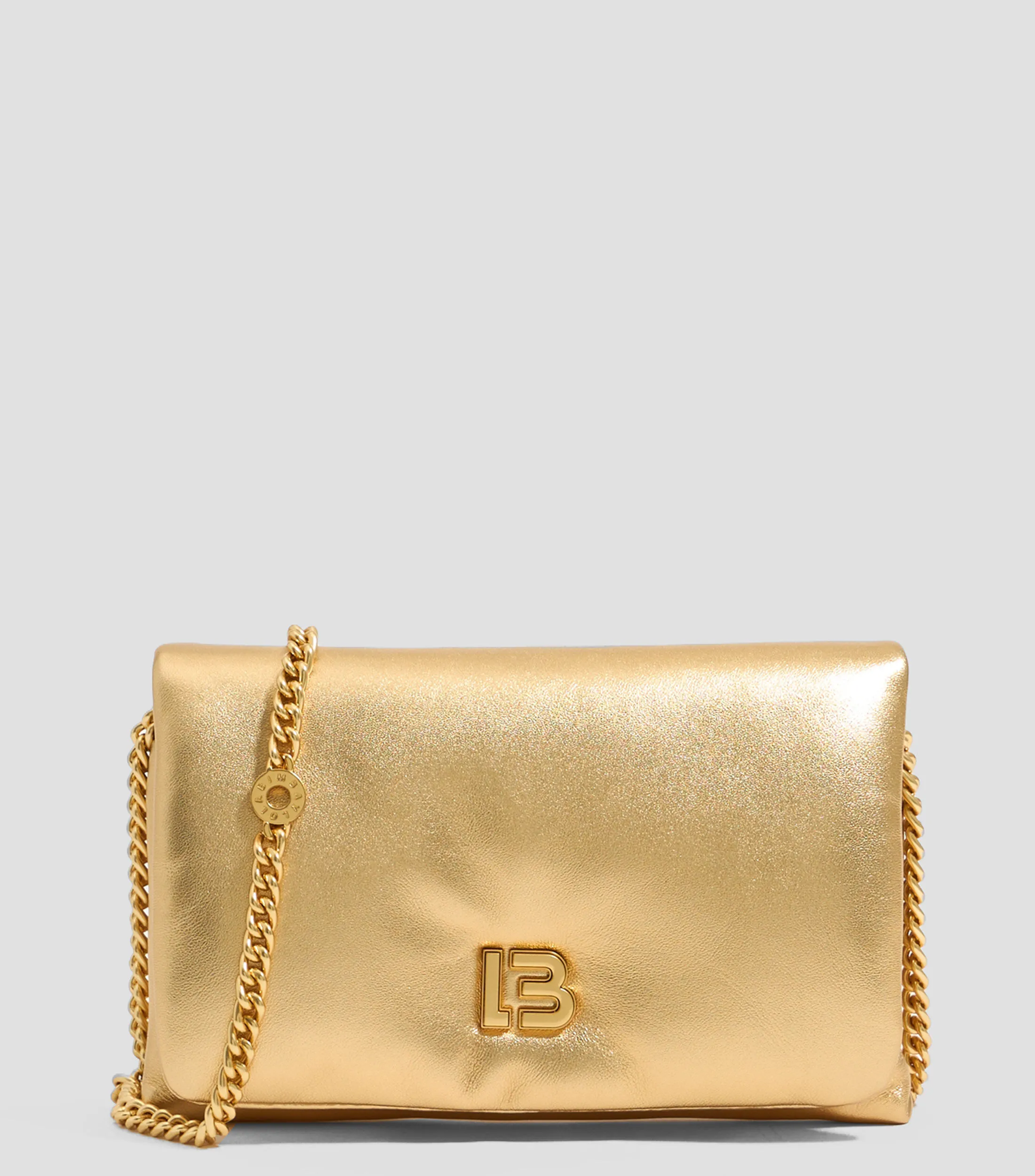 Bimba y Lola Bolso solapa mini piel napa oro Mujer