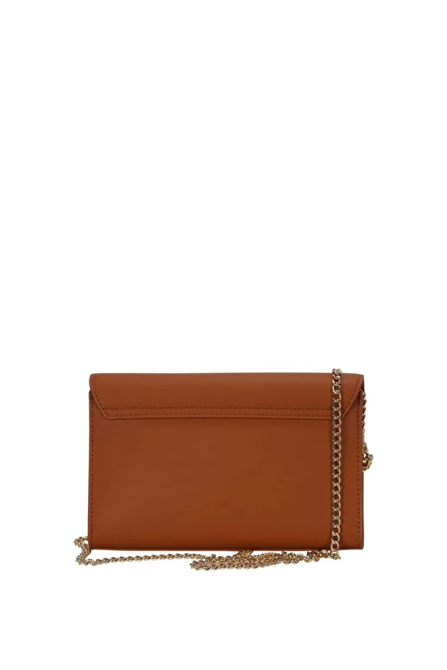 Bolso bandolera marrón con cadena y maxilogo 