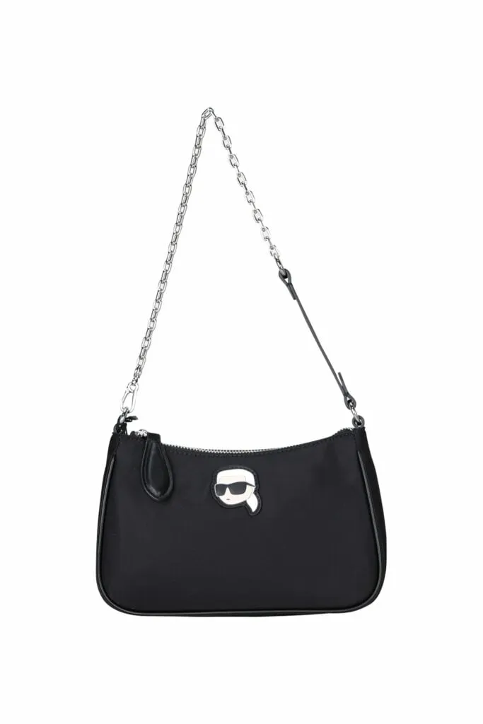 Bolso bandolera negro con minilogo 