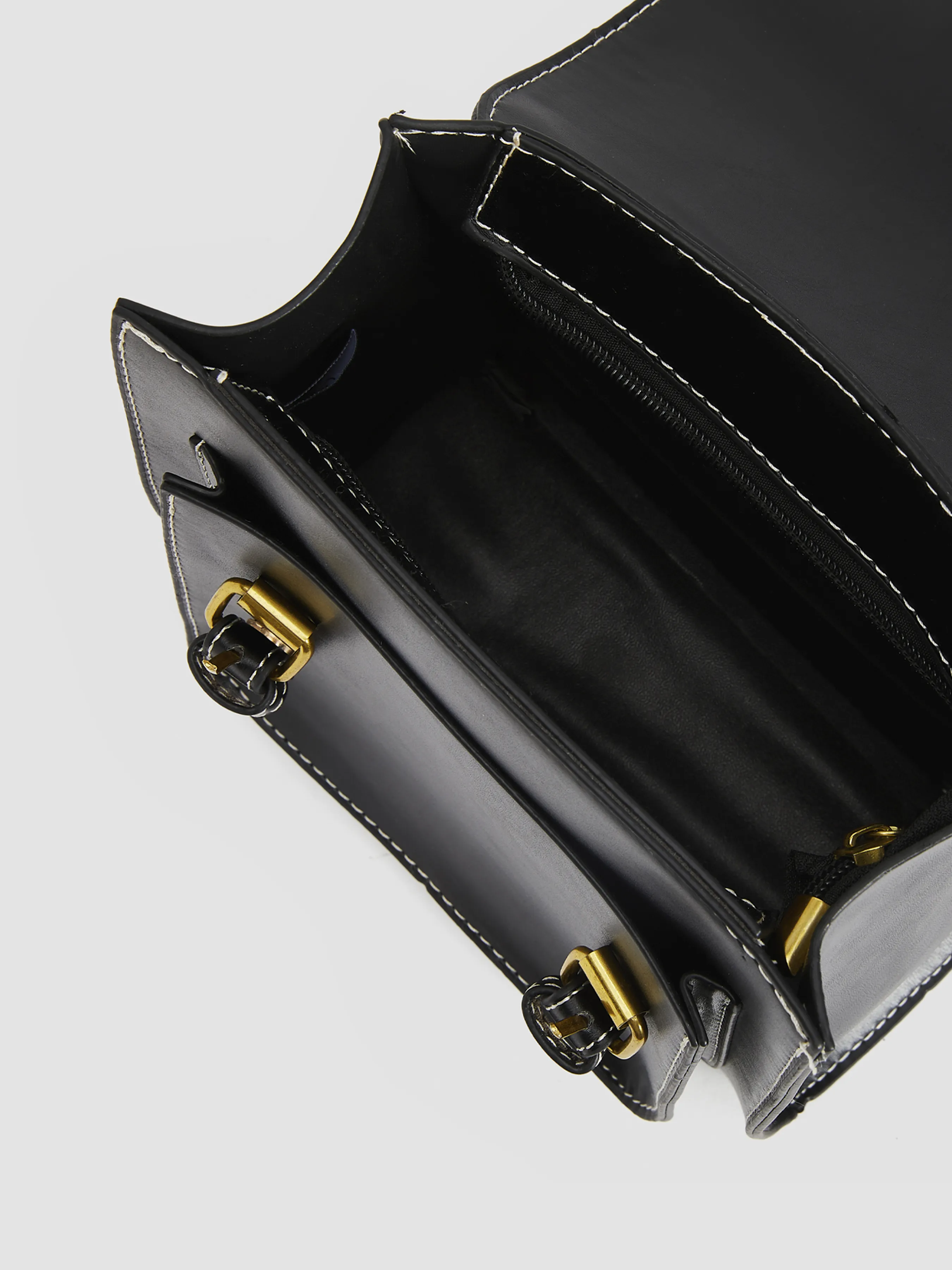  Bolso de Mano con Asa de Cuero Sintético Sólido Messenger