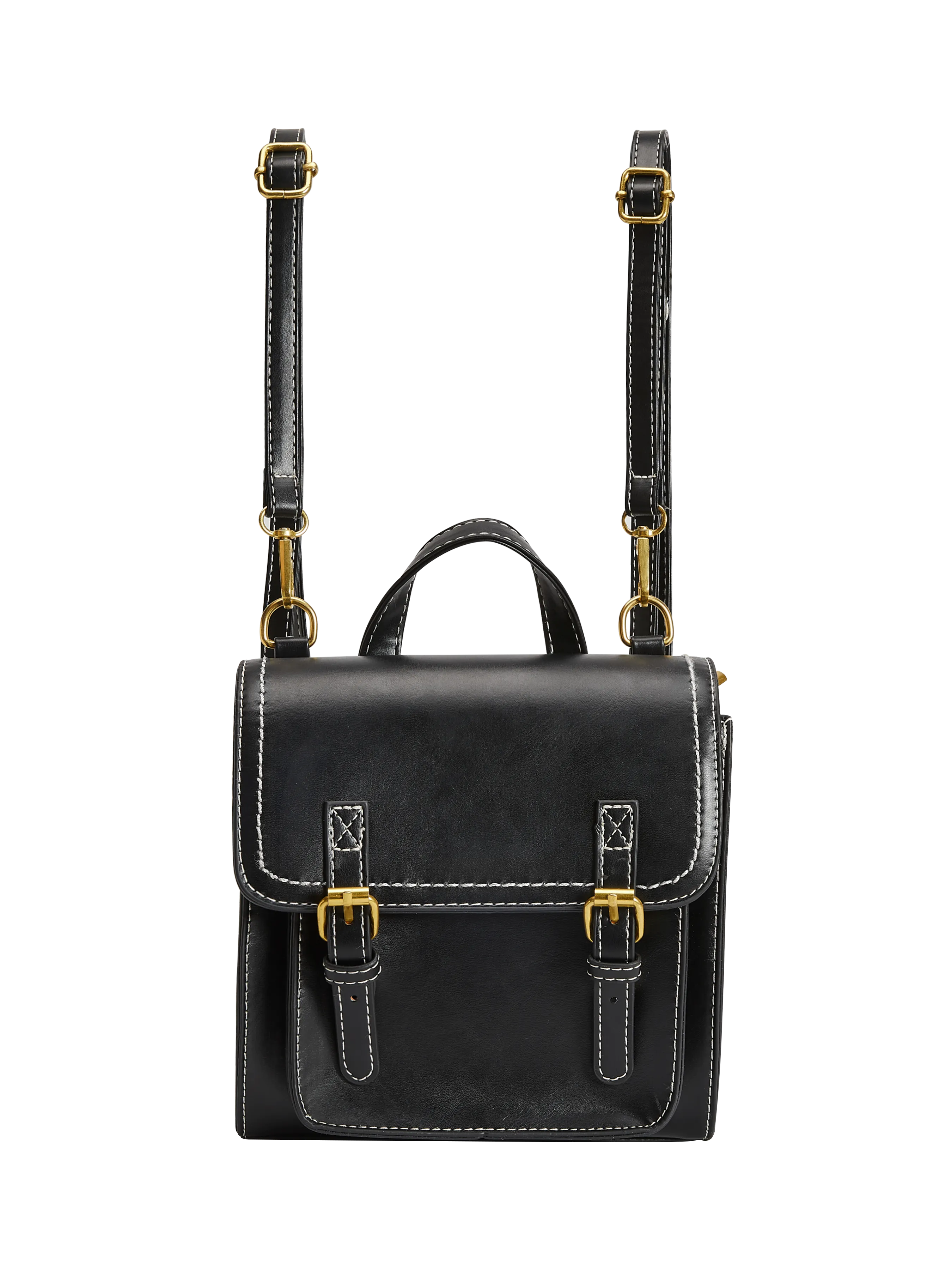  Bolso de Mano con Asa de Cuero Sintético Sólido Messenger