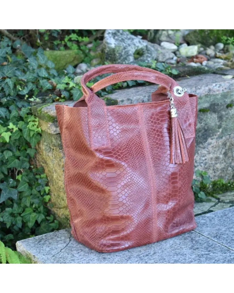 Bolso de piel grabada BAG shopping