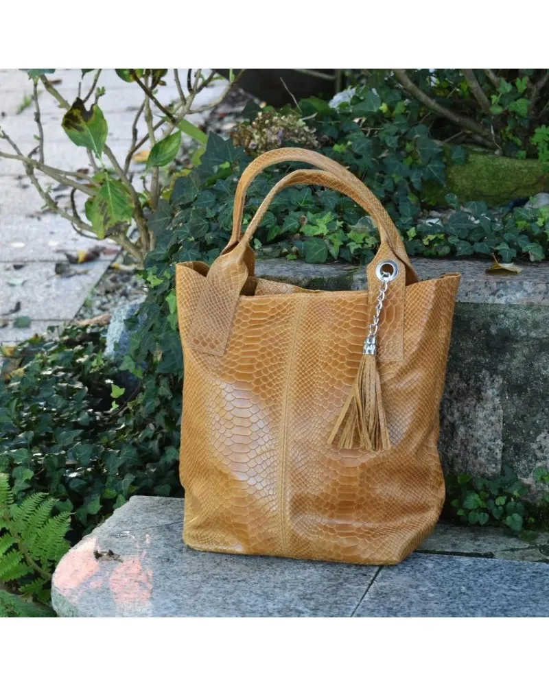 Bolso de piel grabada BAG shopping