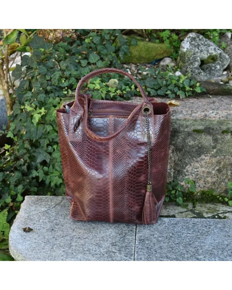 Bolso de piel grabada BAG shopping