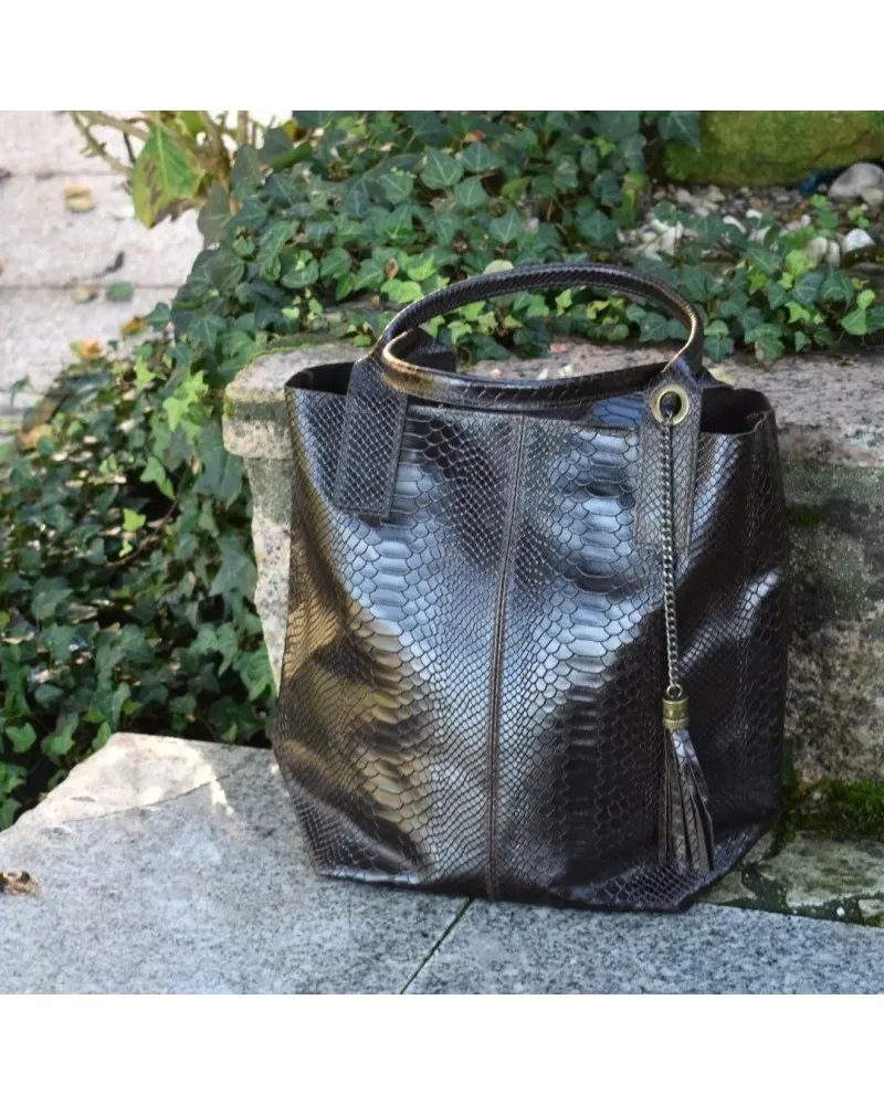 Bolso de piel grabada BAG shopping