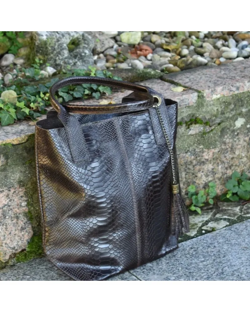 Bolso de piel grabada BAG shopping