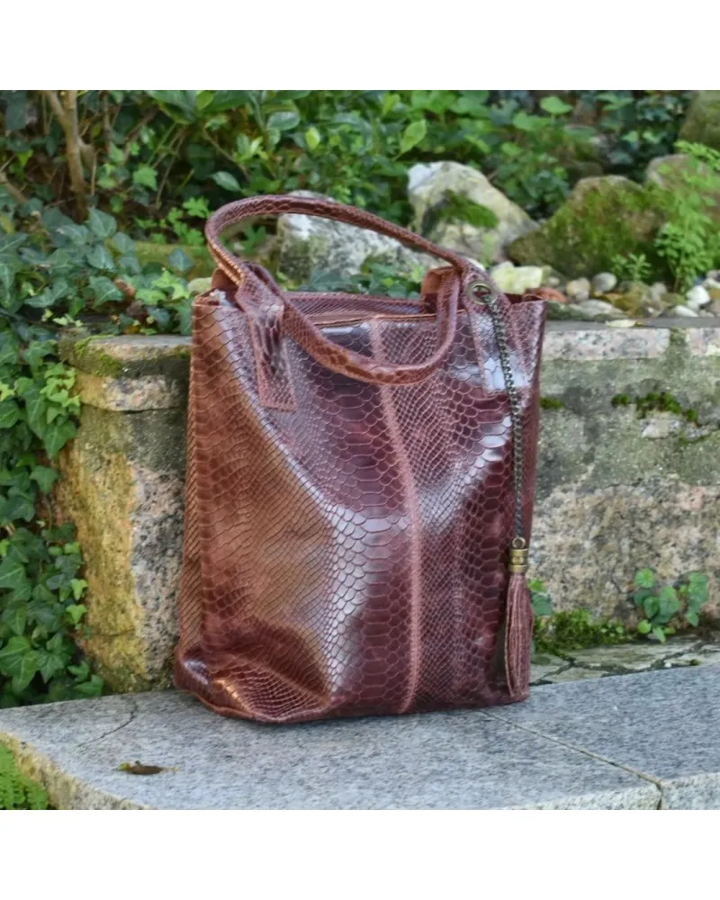 Bolso de piel grabada BAG shopping