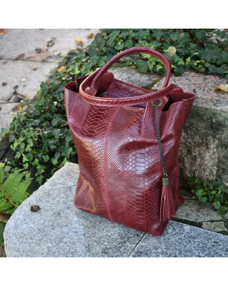 Bolso de piel grabada BAG shopping