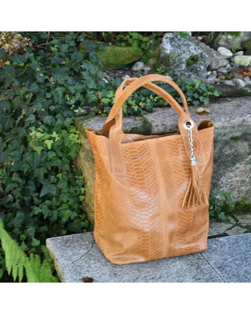 Bolso de piel grabada BAG shopping