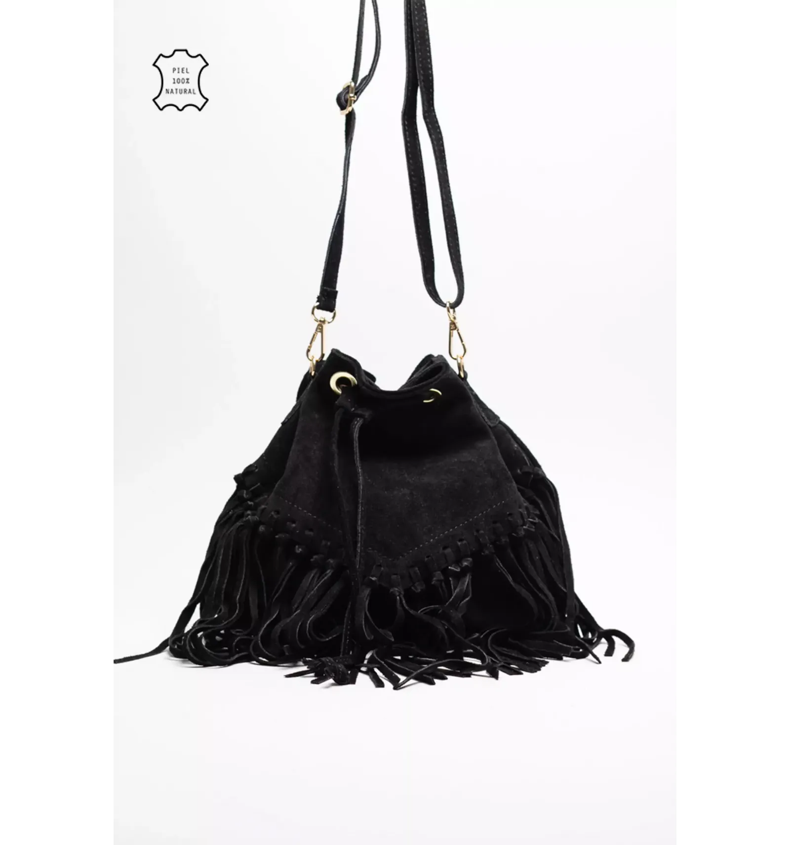 BOLSO DE PIEL MAUMERE  NEGRO