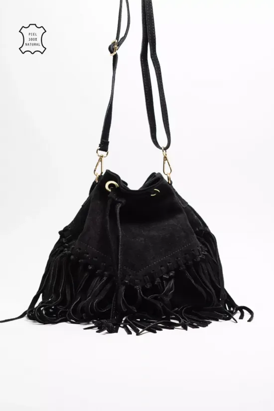 BOLSO DE PIEL MAUMERE  NEGRO