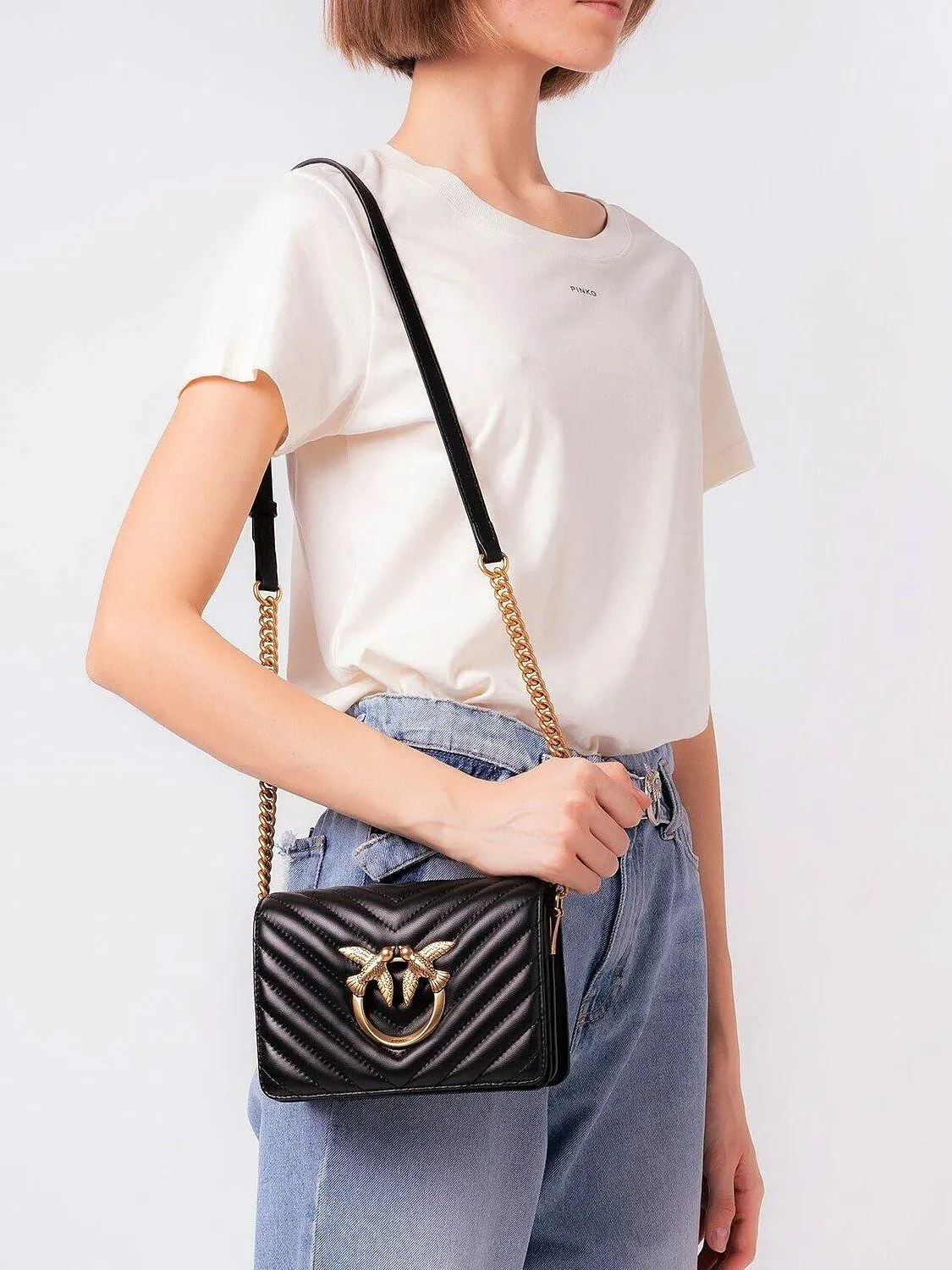 BOLSO LOVE MINI ICON CHEVRON PINKO