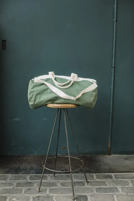 Bolsón de viaje de loneta para niños verde Tristán