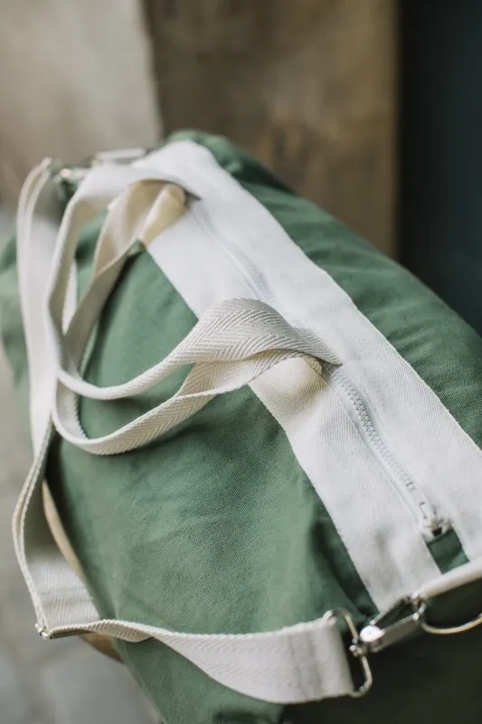 Bolsón de viaje de loneta para niños verde Tristán